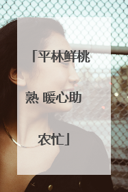 平林鲜桃熟 暖心助农忙